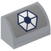 LEGO Pendenza 1 x 2 Curvo con Dark Blu e Bianco Hexagon Emblem Adesivo (37352)