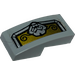 LEGO Slope 1 x 2 Curved with Silver lion Left on Golden Background from Set 70123 Sticker (11477)