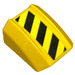 LEGO Helling 1 x 2 x 2 Gebogen met Zwart en Geel Danger Strepen (Links Kant) Sticker (4973)