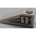 LEGO Slope 1 x 3 (25°) with &quot;1&quot;, Green/Red Stripes (Left) Sticker (4286)