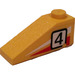 LEGO Slope 1 x 3 (25°) with Black Number 4 on Left Side Sticker (4286)