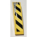 LEGO Slope 1 x 4 Curved with Black and Yellow Danger Stripes and Silver Splatters (Model Left) Sticker (11153)