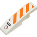 LEGO Slope 1 x 4 Curved with Orange and White Danger Stripes Sticker (11153)