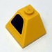 LEGO Pente 2 x 2 (45°) Coin avec Intake sur Jaune Background La gauche Autocollant (3045)