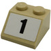 LEGO Slope 2 x 2 (45°) with '1' Sticker (3039)