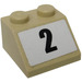 LEGO Slope 2 x 2 (45°) with '2' Sticker (3039)