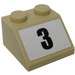 LEGO Slope 2 x 2 (45°) with '3' Sticker (3039)