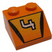 LEGO Pente 2 x 2 (45°) avec &quot;4&quot; et Orange avec Noir Shading (3039)