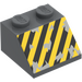 LEGO Slope 2 x 2 (45°) with Black and Yellow Danger Stripes and Damage Decoration (50161 / 83688)