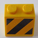 LEGO Steigung 2 x 2 (45°) mit Schwarz und Gelb Streifen Danger - Links Seite Aufkleber (3039)