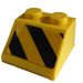 LEGO Steigung 2 x 2 (45°) mit Schwarz und Gelb Streifen Danger - Recht Seite Aufkleber (3039)