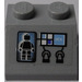 LEGO Helling 2 x 2 (45°) met Zwart Minifiguur Screen Image, Knoppen en &#039;LOCK&#039; Sticker (3039)