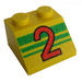 LEGO Slope 2 x 2 (45°) with Number 2 and Green Stripes (3039)