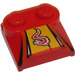 LEGO Pente 2 x 2 x 0.7 Incurvé avec rouge Dragon sans extrémité incurvée (41855)