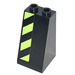 LEGO Slope 2 x 2 x 3 (75°) with Lime Green/Black Dangerstripes left side Sticker Hollow Studs, Smooth (3684)