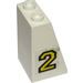 LEGO Pendenza 2 x 2 x 3 (75°) con Number 2 Adesivo Bottoncini cavi, superficie ruvida (3684)