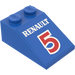 LEGO Helling 2 x 3 (25°) met &#039;RENAULT&#039; en &quot;5&quot; Sticker met ruw oppervlak (3298)