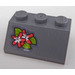 LEGO Helling 2 x 3 (45°) met Twee Roze en Wit Bloemen aan Leave Sticker (3038)