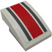 LEGO Slope 2 x 3 Curved with Dark Stone Gray and Red Stripes Sticker (24309)