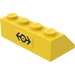 LEGO Skråning 2 x 4 (45°) med Svart Tog logo Klistremerke med ru overflate (3037)