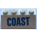 LEGO Helling 2 x 4 (45°) met &quot;COAST&quot; Sticker met ruw oppervlak (3037)