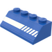 LEGO Slope 2 x 4 (45°) with Diagonal Striped White Lines (Left) Sticker with Rough Surface (3037)
