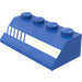 LEGO Steigung 2 x 4 (45°) mit Diagonal Striped Weiß Lines (Recht) Aufkleber mit rauer Oberfläche (3037)