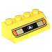 LEGO Helling 2 x 4 (45°) met Headlights en Zwart Lines Patroon met ruw oppervlak (82927 / 82928)