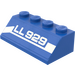 LEGO Helling 2 x 4 (45°) met &quot;LL29&quot; Lettering (Links) Sticker met ruw oppervlak (3037)