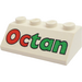 LEGO Helling 2 x 4 (45°) met Rood en Groen Octan Patroon met ruw oppervlak (3037)