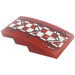 LEGO Slope 2 x 4 Curved with Dark Red and Dark Turquoise Hull Plates Sticker (93606)