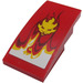 LEGO Slope 2 x 4 Curved with Flames and Lion Head Sticker (93606)