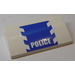 LEGO Pente 2 x 4 Incurvé avec &#039;Police&#039;, Bleu et blanc Danger Rayures Autocollant avec tubes inférieurs (88930)