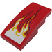 LEGO Slope 2 x 4 Curved with Two Flames (Left) Sticker (93606)