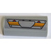 LEGO Helling 2 x 4 Gebogen met Geel lines aan grey Sticker met groef (6192)