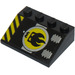 LEGO Slope 3 x 4 (25°) with Black Devil, Black and Yellow Danger Stripes, Silver Stripes Sticker (3297)