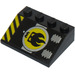 LEGO Pente 3 x 4 (25°) avec Noir Devil, Noir et Jaune Danger Rayures, Argent Rayures Autocollant (3297)