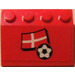 LEGO Helling 3 x 4 (25°) met Danish Vlag en Voetbal Sticker (3297)