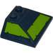 LEGO Slope 3 x 4 Double (45° / 25°) with Lime Stripe with Cut Out Edges on Front and Trapeze on Right Side Sticker (4861)