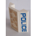 LEGO Helling 4 x 4 (45°) Dubbele Omgekeerd met Open Midden met &#039;Politie&#039; Aan Twee sides Sticker (2 gaten) (4854)