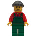LEGO Snow Plow Driver with Red Shirt, Green Overalls, and Green Legs Minifigure