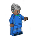 LEGO Soccer Player, Female, Blauw Uniform, Zwart Haar, Hearing Aid minifiguur
