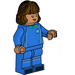 LEGO Soccer Player, Female, Blue Uniform,Dark Brown Hair Minifigure