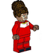 LEGO Soccer Player, Female, Red Uniform, Dark Brown Updo Minifigure