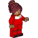 LEGO Soccer Player, Female, rouge Uniform, Dark rouge Queue de cheval Figurine