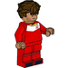 LEGO Soccer Player, Male (Dark Brown Tousled et Pointu Cheveux)