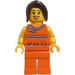 LEGO Lente Time Scene Vrouwelijk met Floral Blouse en Paardenstaart Minifiguur