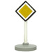 LEGO Square Road Sign on point with yellow square and black border with base Type 2