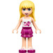 LEGO Stephanie, Magenta Layered Skirt, Weiß oben mit Stars Minifigur