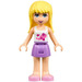 LEGO Stephanie, Medium Lavender Skirt, Wit Top met Stars minifiguur